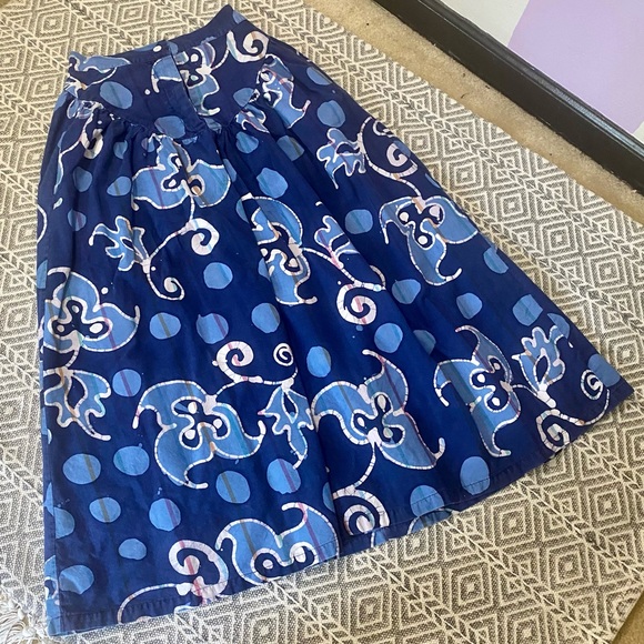 Vintage 80s Maxi Skirt 100% COTTON WITH POCKETS - Picture 5 of 13